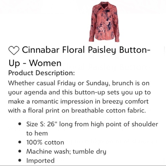 NWT TOMMY HILFIGER Cinnabar Paisley Button Down Shirt - Picture 16 of 16